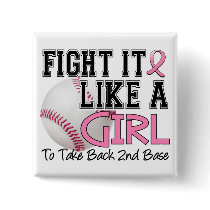 Second Base 19 Breast Cancer Buttons