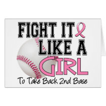 Second Base 19 Breast Cancer Greeting Card