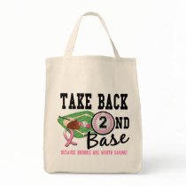 Second Base 22 Breast Cancer Canvas Bag