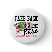 Second Base 22 Breast Cancer Buttons