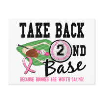 Second Base 22 Breast Cancer Postcards