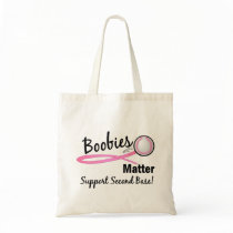 Second Base 4 Breast Cancer Tote Bags