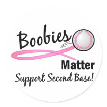 Second Base 4 Breast Cancer Stickers