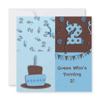 Second Birthday : Boy : Invitation