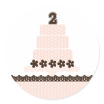 Second Birthday Cake Cupcake Topper/Sticker