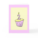 Second Birthday Cupcake Party Invitation cards