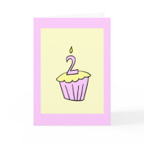 Second Birthday Cupcake Party Invitation cards