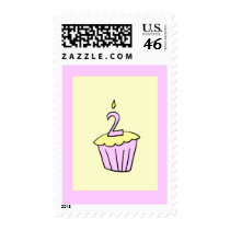 Second Birthday Cupcake Stamp by BirthdayStampStore Second Birthday Cupcake Stamp