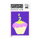 Second Birthday Cupcake Stamp - Purple