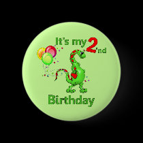 Second Birthday Dinosaur buttons