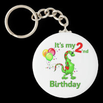 Second Birthday Dinosaur keychains