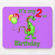 Second Birthday Dinosaur mousepads