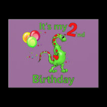 Second Birthday Dinosaur postcards