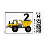 Second Birthday Dumptruck Postage Stamp
