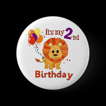Second Birthday Lion buttons