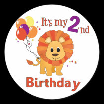 Second Birthday Lion stickers