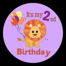 Second Birthday Lion stickers