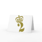 postcard - Second Birthday - Number - Age - Anniversary - digit - Present - Gift - Crown - 2 – Two
