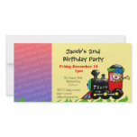 Second birthday party train boy photo cards