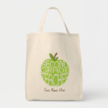 Second Grade Teacher Bag - Green Apple