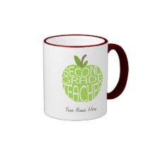 Second Grade Teacher Mug - Green Apple