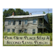 Second Level Porch - Funny Change of Address Postcards