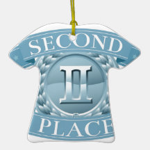 Second place silver medal christmas ornament