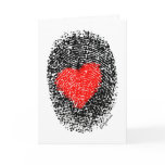 Secret Admirer Heart Fingerprint Love Greeting Cards