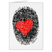 Secret Admirer Heart Fingerprint Love Greeting Cards
