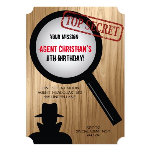 Secret Agent Birthday Party Invitations | Zazzle