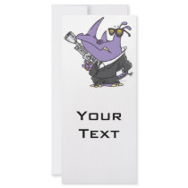 secret agent rhino spy cartoon rack card template