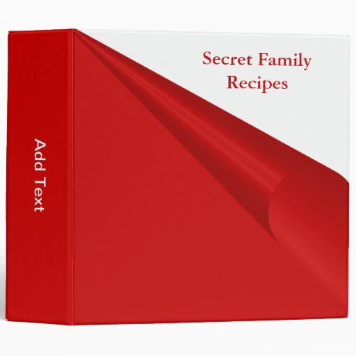 Secret Family Recipes Red & White Vinyl Binder