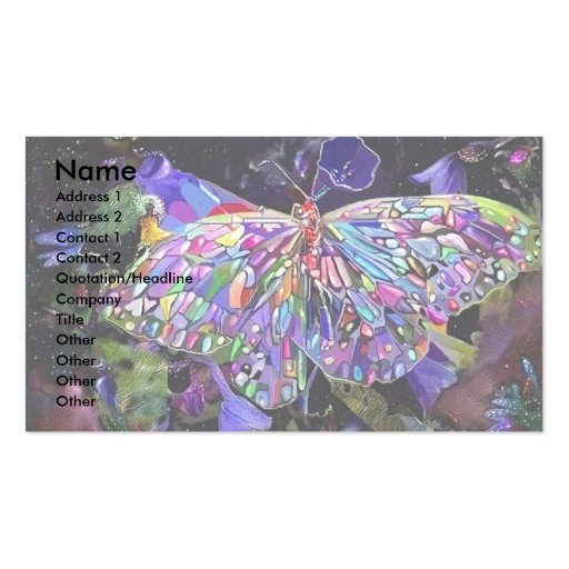 Secret Garden Butterfly Business Card Templates (front side)