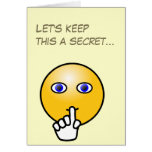 Secret hush emoticon surprise party greeting card