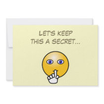 Secret hush emoticon surprise party invites
