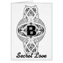 Secret Love Monogram Greeting Card-Customize