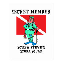 Secret Member SCUBA Steve Postcards