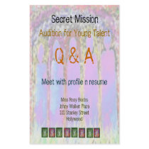 Secret Mission - Audition Young Talent Flyer