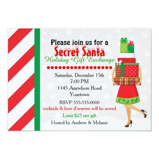 secret gift exchange secret santa gift exchange card zazzle secret gift exchange secret santa gift exchange card zazzle