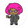 Secret Service Girl Round Stickers