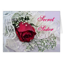 Secret Sister-Rose & Lace-any occasion Greeting Cards