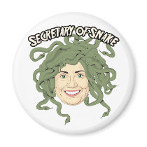 Secretary of State or Snake Hillary Clinton Button Magnets