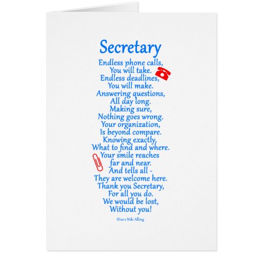Secretary Thank You Card Zazzle