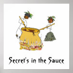Secret's in the Sauce-Stick Figure Chefs Poster