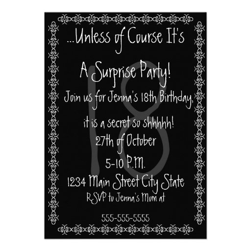 Secrets, Secrets Surprise Party Invite