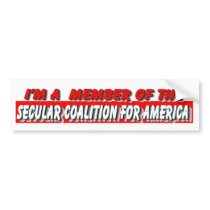 SECULAR COALITION FOR AMERICA bumper stickers by APOLITICAL_BITCH SECULAR COALITION FOR AMERICA bumper stickers