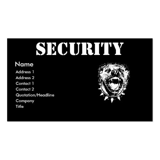 Security Business Profile Card Business Card (front side)