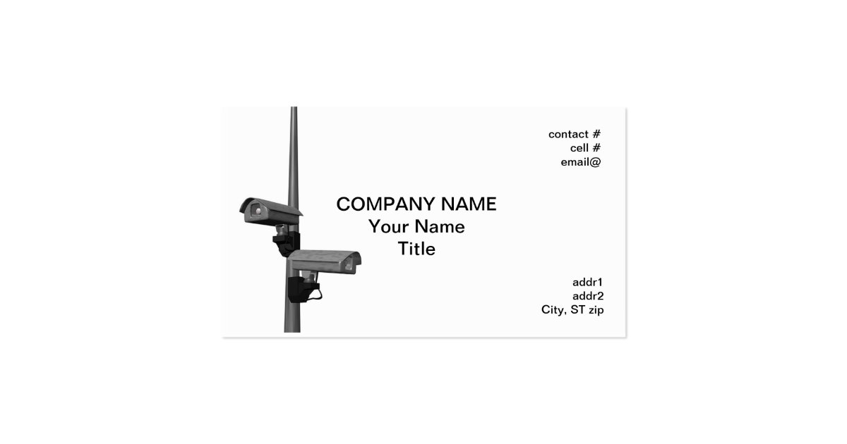 security cameras on pole business card Zazzle