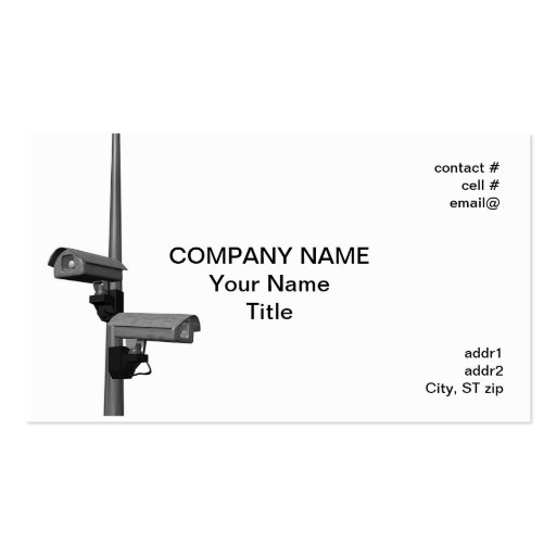 security cameras on pole business cards (front side)