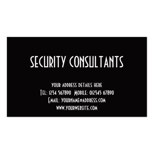 Security Consultant Business Card (back side)